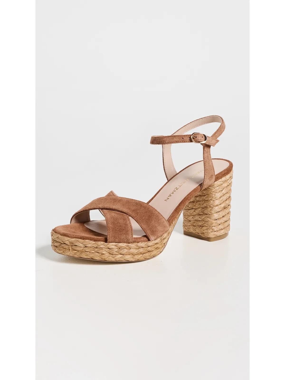 Stuart Weitzman Dayna Platform 80 サンダル Luxe Saddle/Natural - 画像2