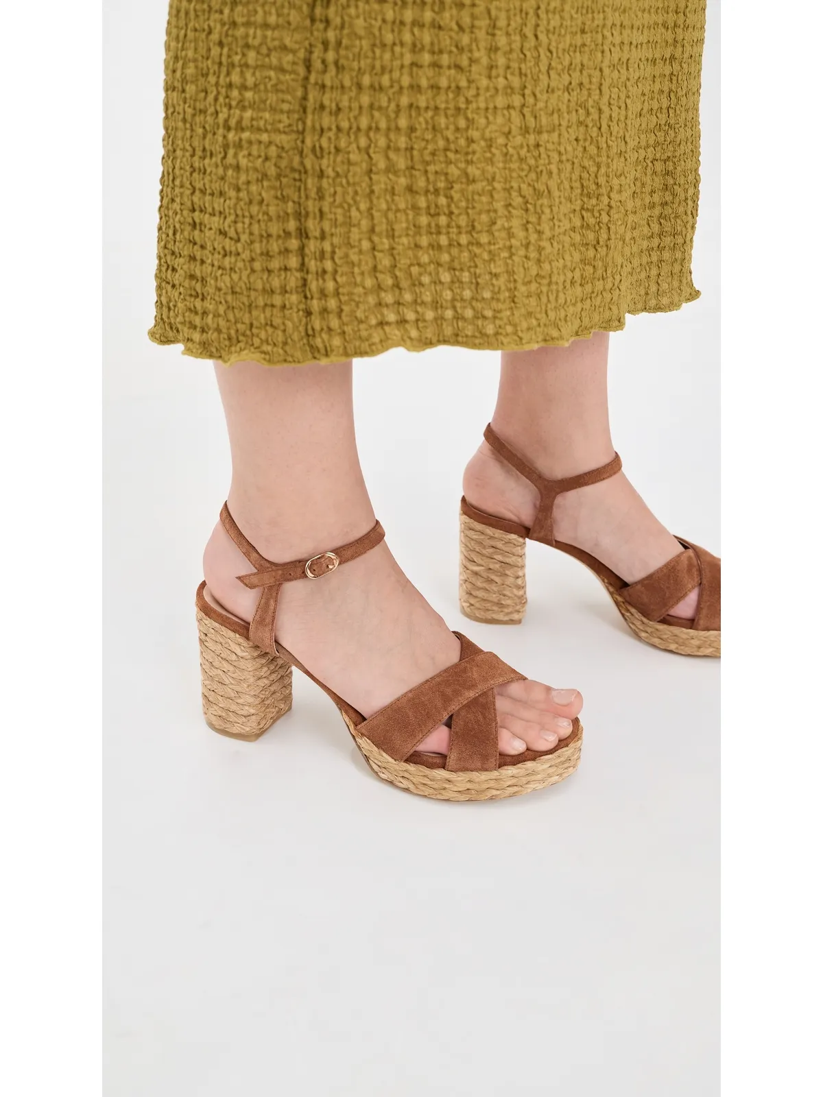 Stuart Weitzman Dayna Platform 80 サンダル Luxe Saddle/Natural - 画像3
