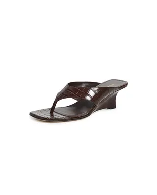 Stuart Weitzman ヴィニー ウェッジ トングサンダル ウォールナット - サムネイル1
