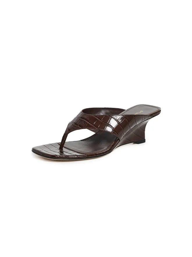 Stuart Weitzman Stuart Weitzman ヴィニー ウェッジ トングサンダル ウォールナットの商品画像
