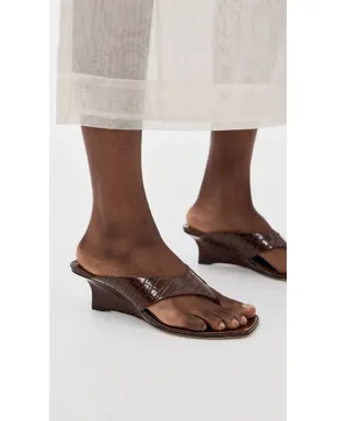 Stuart Weitzman ヴィニー ウェッジ トングサンダル ウォールナット - サムネイル3