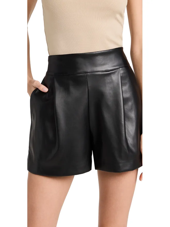 Susana Monaco Susana Monaco フェイクレザー プリーツショーツの商品画像