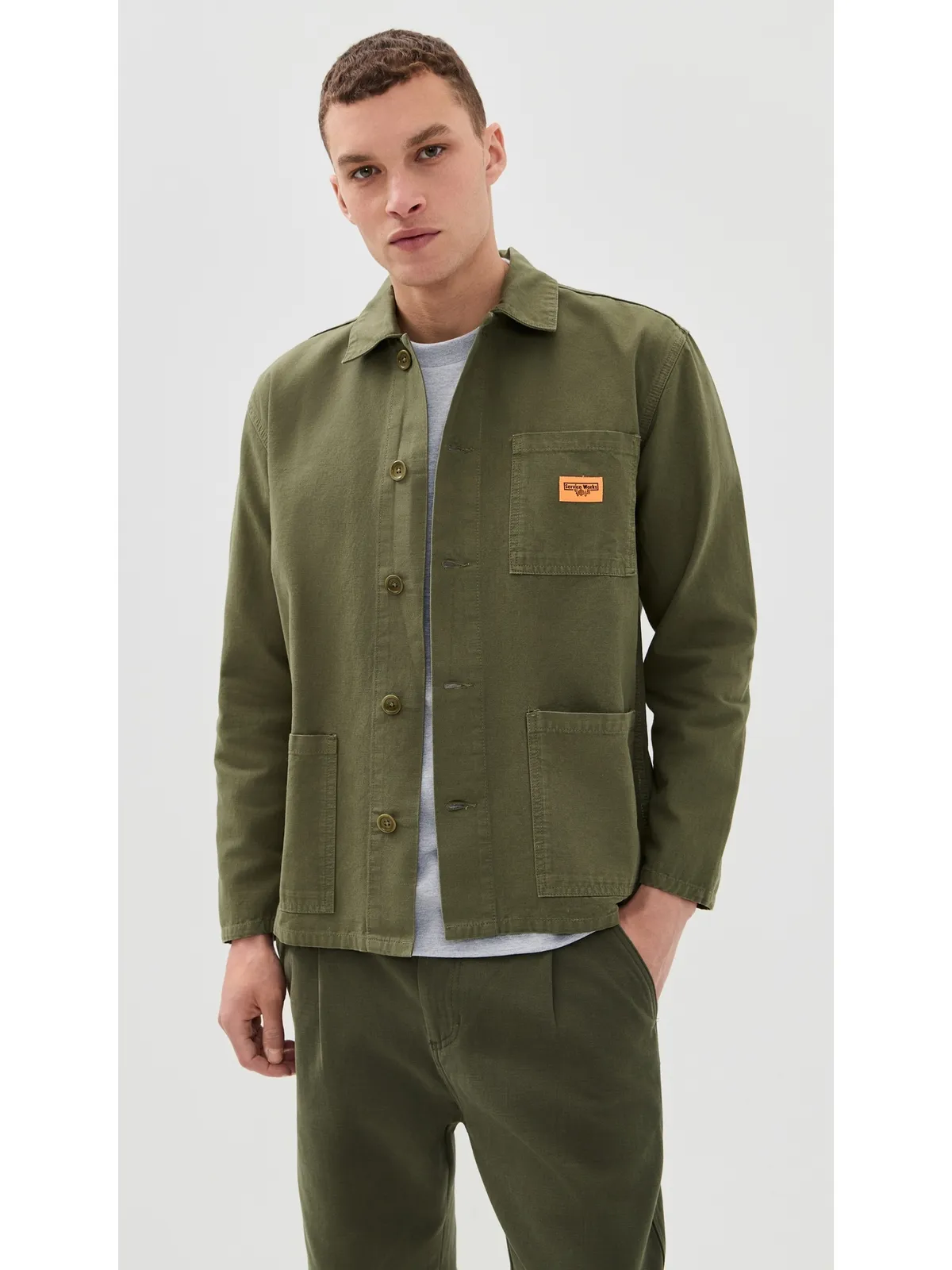Service Works Canvas Chore Shirt Olive - 画像2