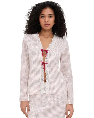 POSSE Marlowe Blouse クリーム＆レッド ポルカドット - サムネイル1