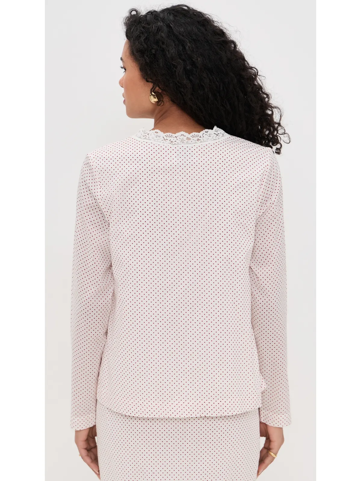 POSSE Marlowe Blouse クリーム＆レッド ポルカドット - 画像3