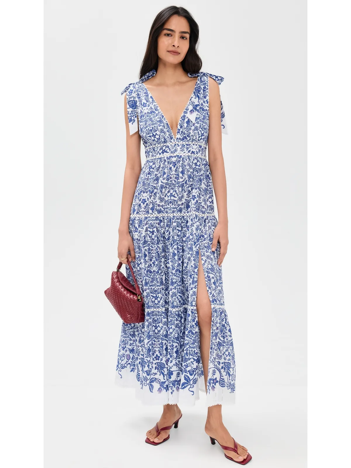 Poupette St Barth ペルラ ロングドレス ブルー ティア - 画像5
