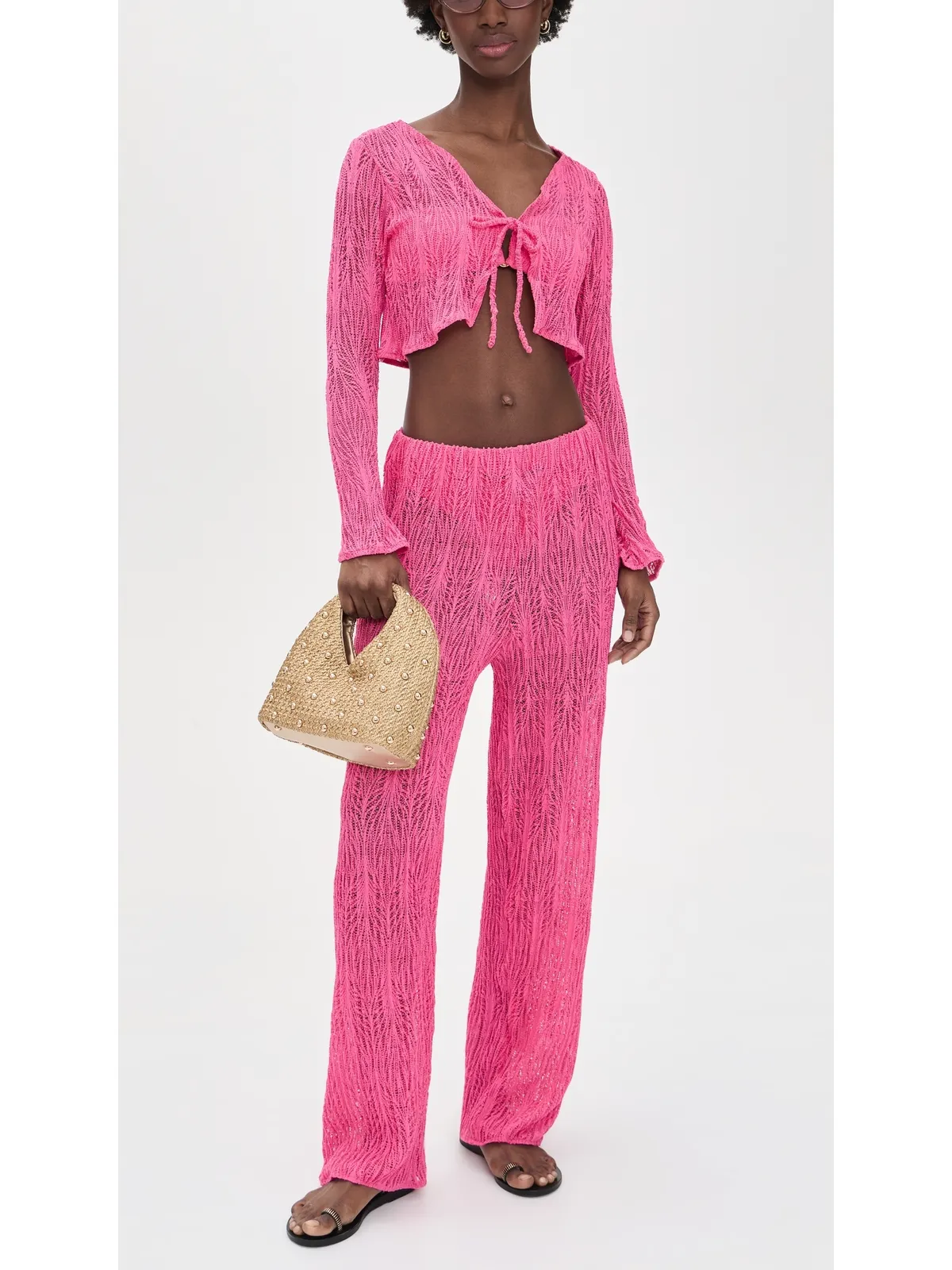 Peixoto Evy Pants Pink Weave M - 画像5