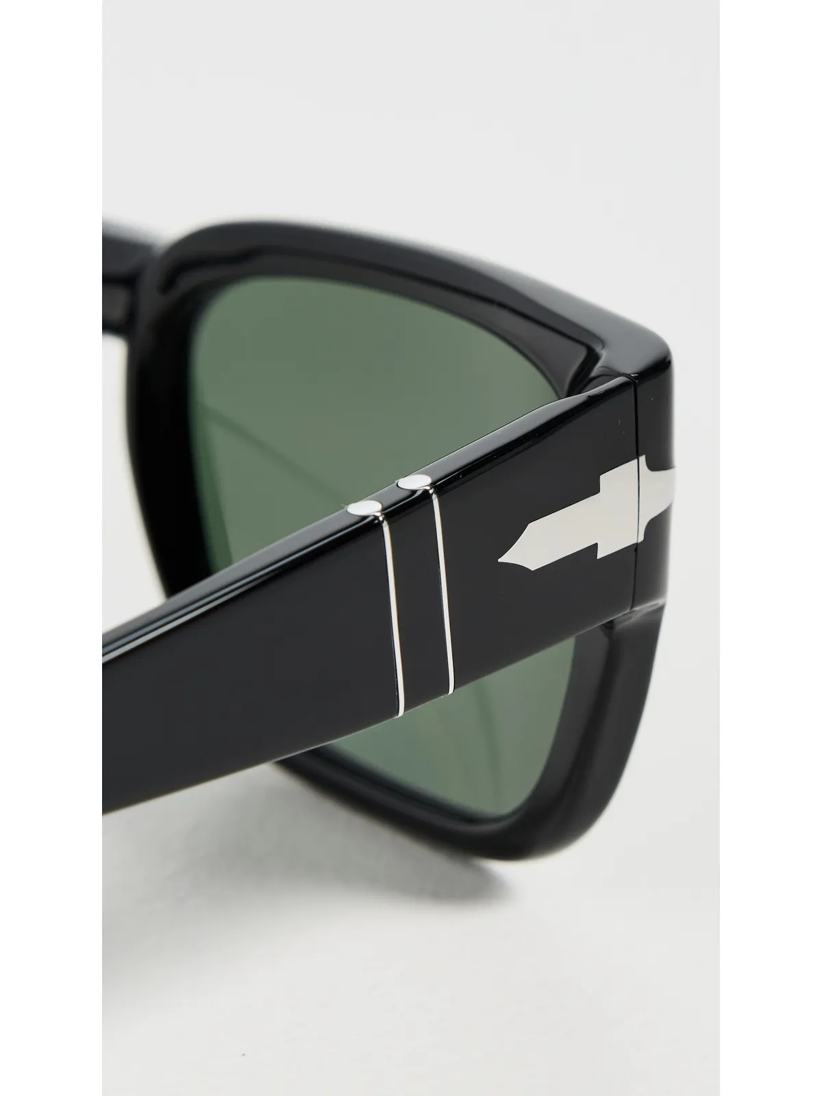 Persol サルトリア レクタンギュラー サングラス ブラック/グリーン - 画像5