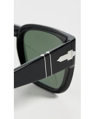 Persol サルトリア レクタンギュラー サングラス ブラック/グリーン - サムネイル5