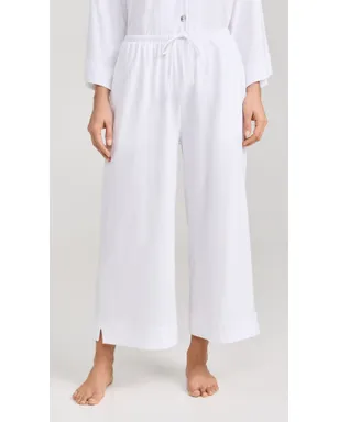 Petite Plume Luxe ピマホワイト ワイドレッグ パジャマセット - サムネイル5