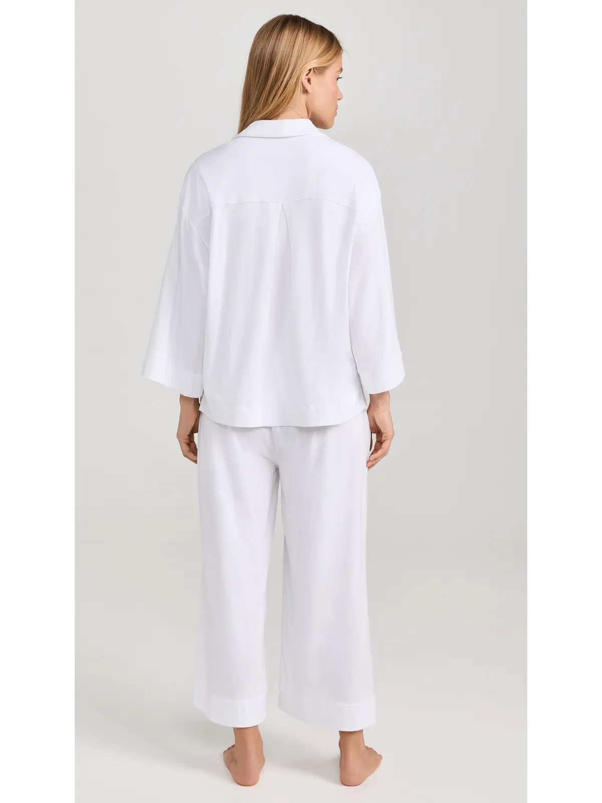 Petite Plume Luxe ピマホワイト ワイドレッグ パジャマセット - 画像3