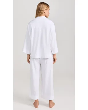 Petite Plume Luxe ピマホワイト ワイドレッグ パジャマセット - サムネイル3
