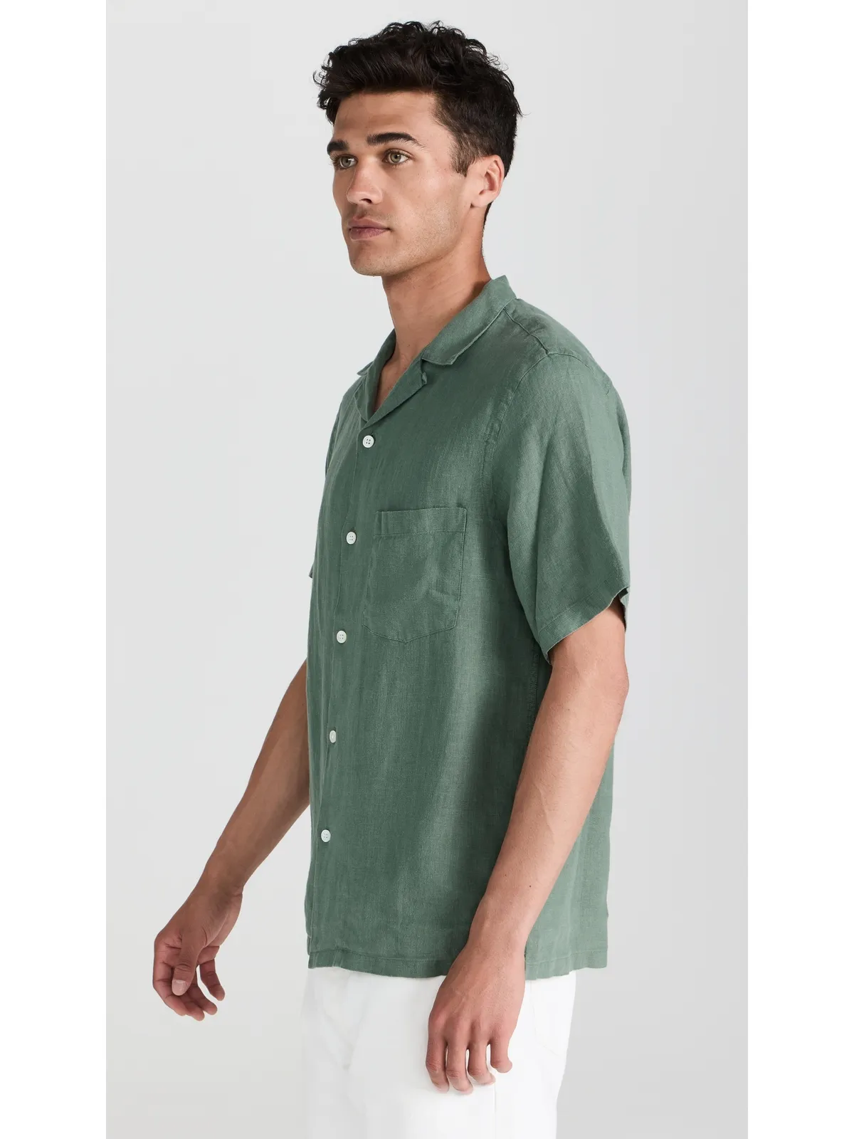 Portuguese Flannel リネンキャンプカラーシャツ - 画像4