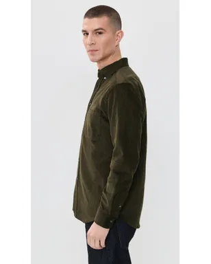 Portuguese Flannel オリーブ コーデュロイ ボタンダウンシャツ - サムネイル4