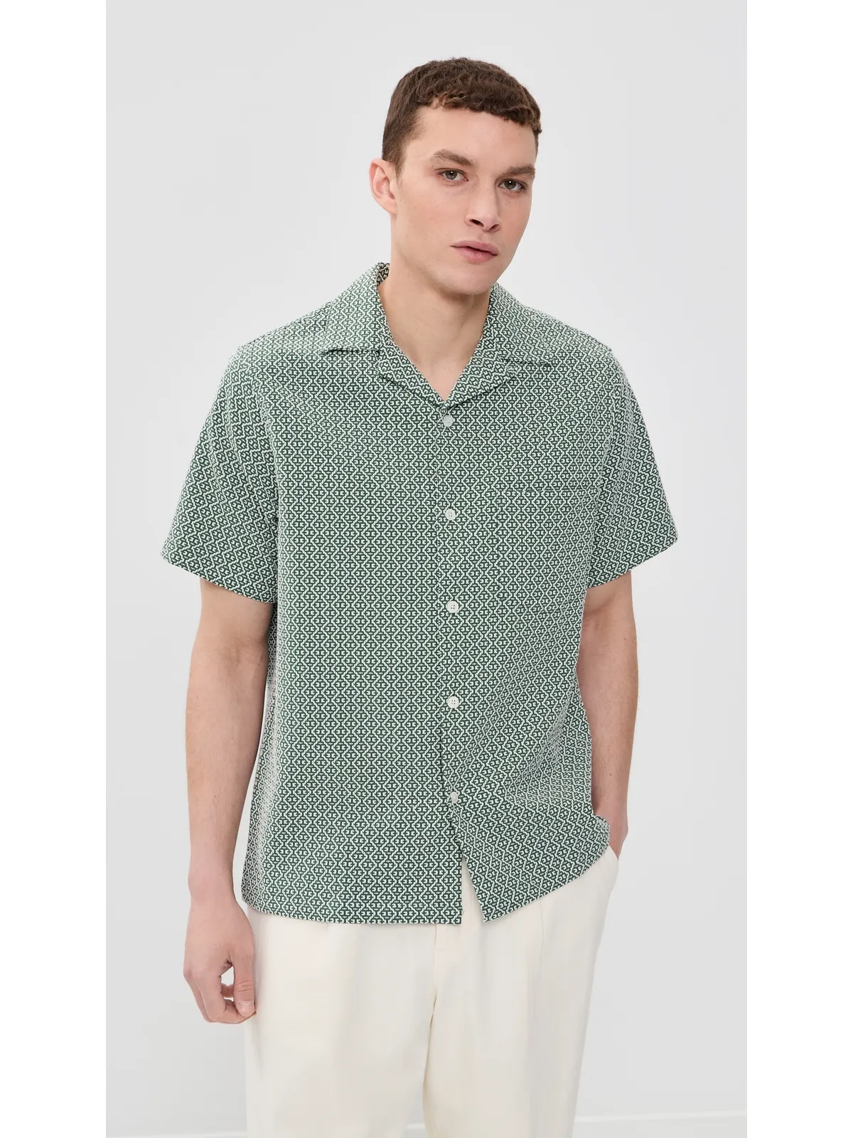 Portuguese Flannel タイル柄キャンプシャツ - 画像2