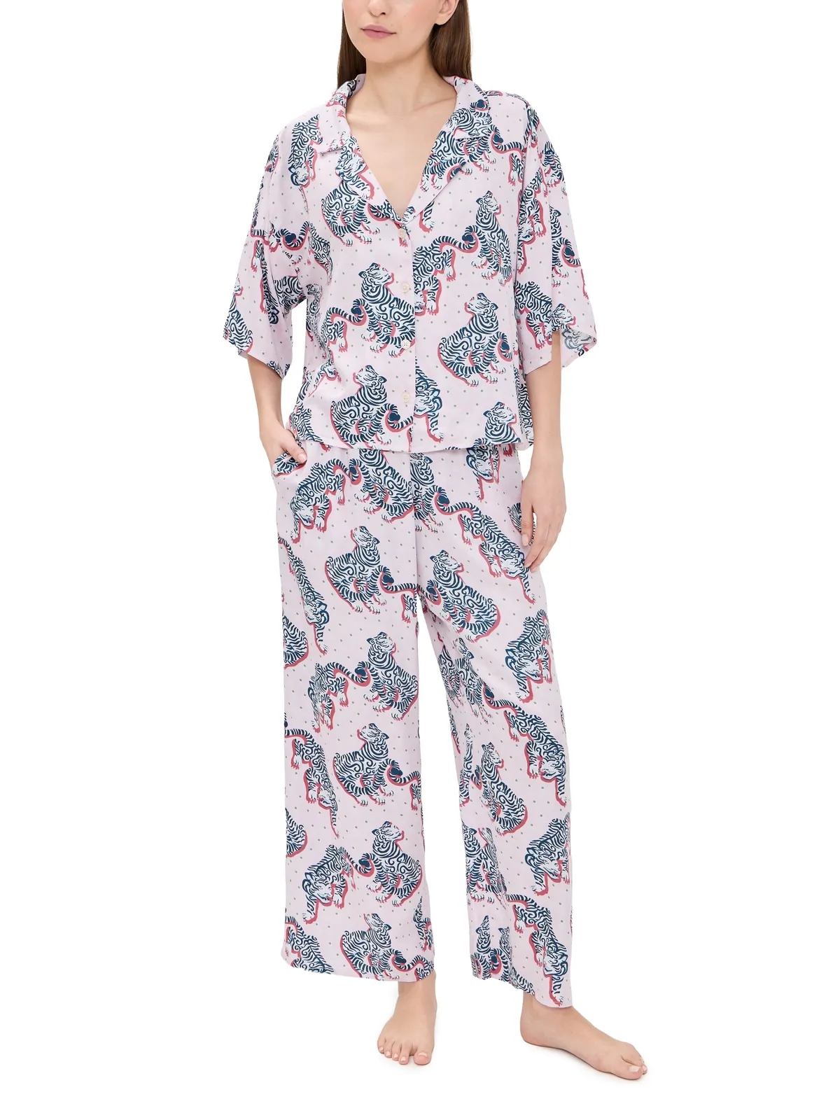 Printfresh タイガー クイーン ワイルデスト・ドリームス パジャマセット ブラッシュ - 画像1