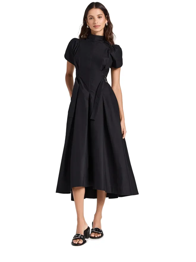 3.1 Phillip Lim 3.1 Phillip Lim パフスリーブ サイドタイ フレア ドレスの商品画像