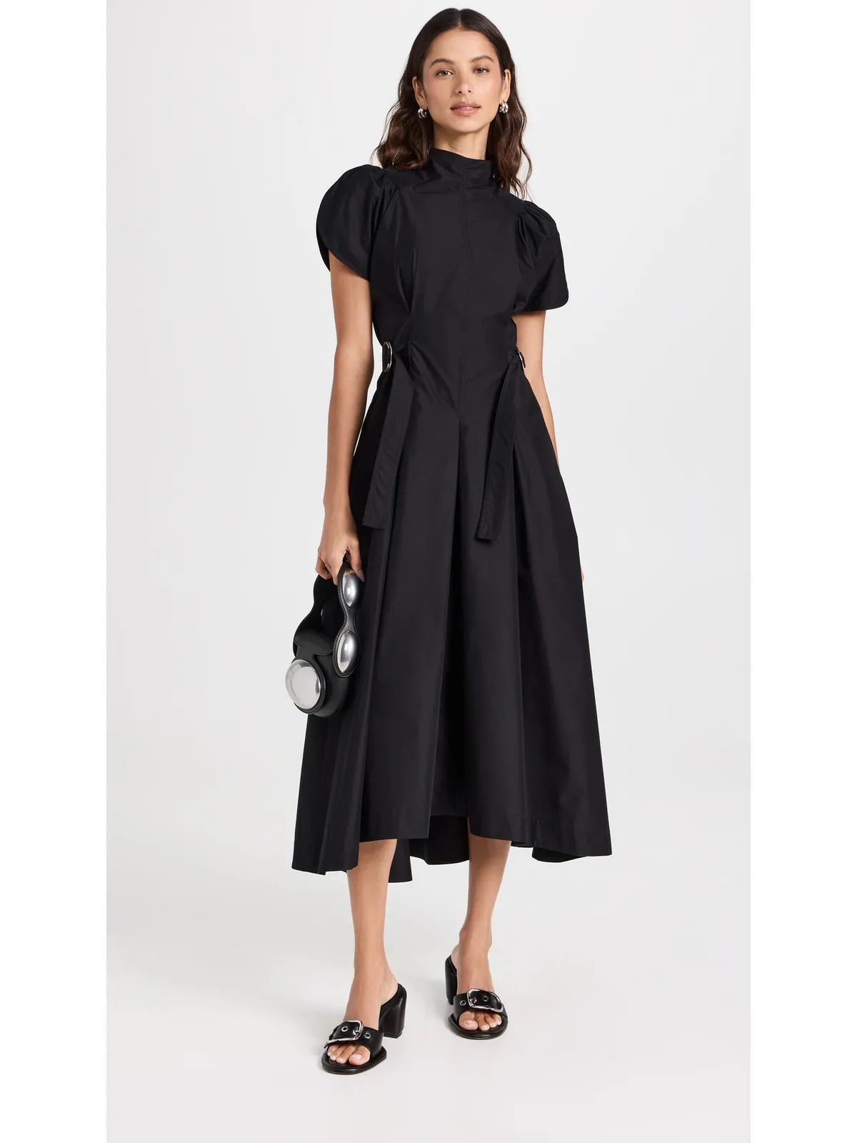 3.1 Phillip Lim パフスリーブ サイドタイ フレア ドレス - 画像5