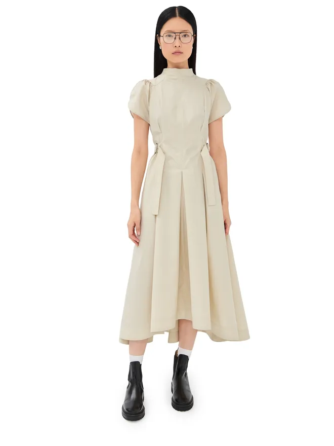 3.1 Phillip Lim 3.1 Phillip Lim パフスリーブ ポプリン フレアドレス（ストーン）の商品画像