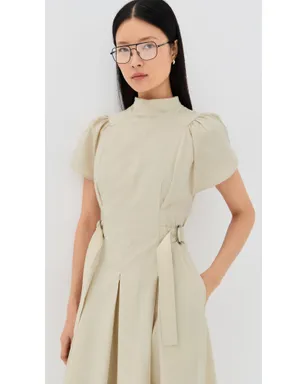 3.1 Phillip Lim パフスリーブ ポプリン フレアドレス（ストーン） - サムネイル5