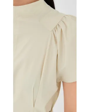 3.1 Phillip Lim パフスリーブ ポプリン フレアドレス（ストーン） - サムネイル6
