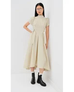 3.1 Phillip Lim パフスリーブ ポプリン フレアドレス（ストーン） - サムネイル2