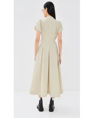 3.1 Phillip Lim パフスリーブ ポプリン フレアドレス（ストーン） - サムネイル3