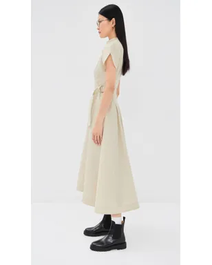 3.1 Phillip Lim パフスリーブ ポプリン フレアドレス（ストーン） - サムネイル4