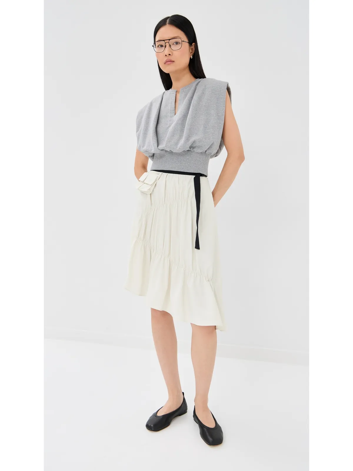 3.1 Phillip Lim リップストップ アシンメトリースカート - 画像5