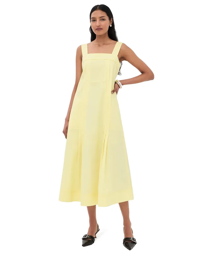 3.1 Phillip Lim 3.1 Phillip Lim スクエアネック・ストラクチャード・コットン・ミディ・ドレスの商品画像