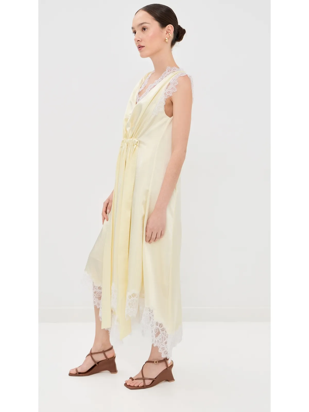 3.1 Phillip Lim Vネック ミディドレス ユズカラー - 画像4