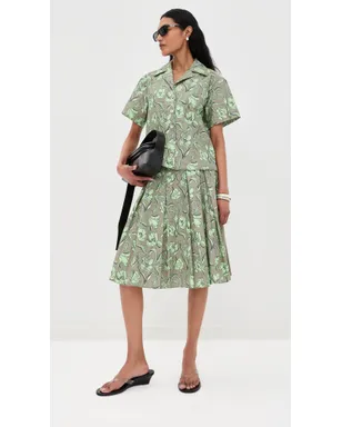 3.1 Phillip Lim プリーツ膝丈スカート（Sage Multi） - サムネイル5