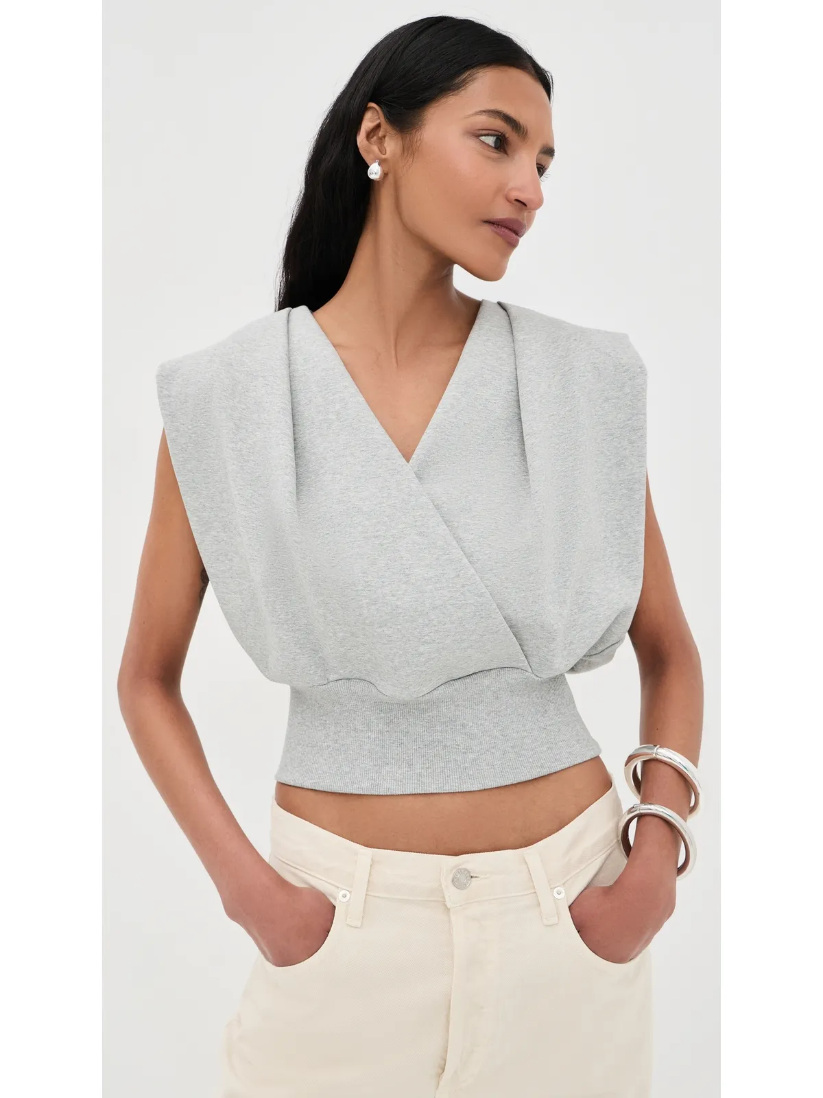 3.1 Phillip Lim ドレープ ノースリーブ フレンチテリートップ - 画像2