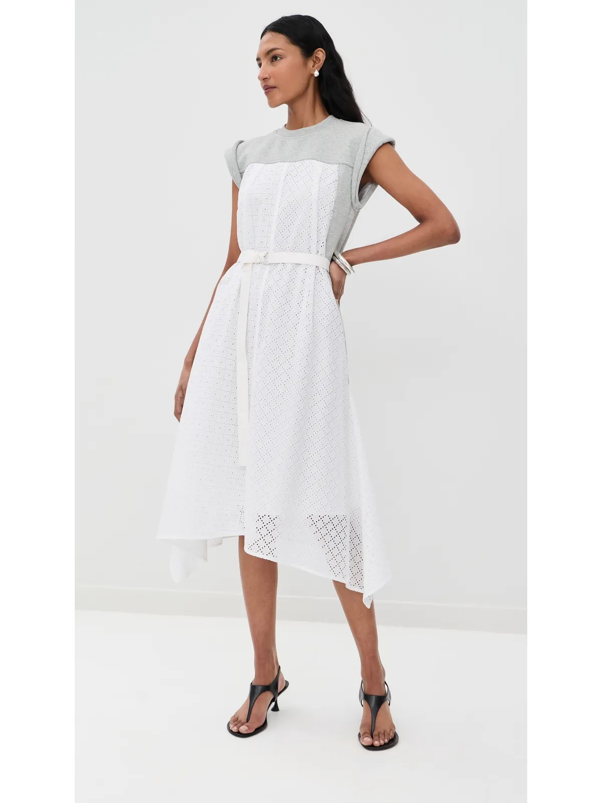 3.1 Phillip Lim ノースリーブ ミディドレス ブロデリー・アングレーズ フレンチテリー - 画像2