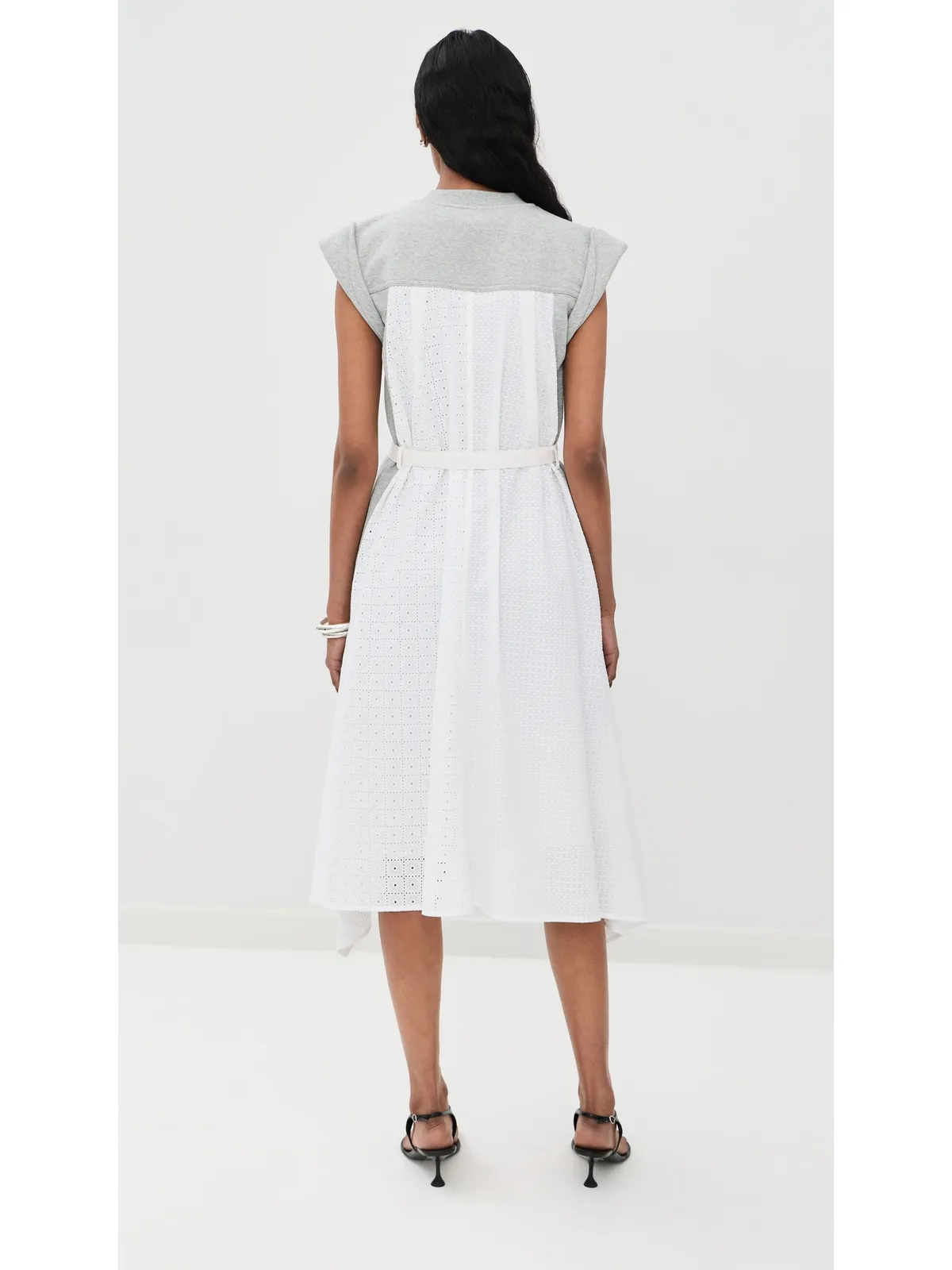3.1 Phillip Lim ノースリーブ ミディドレス ブロデリー・アングレーズ フレンチテリー - 画像3