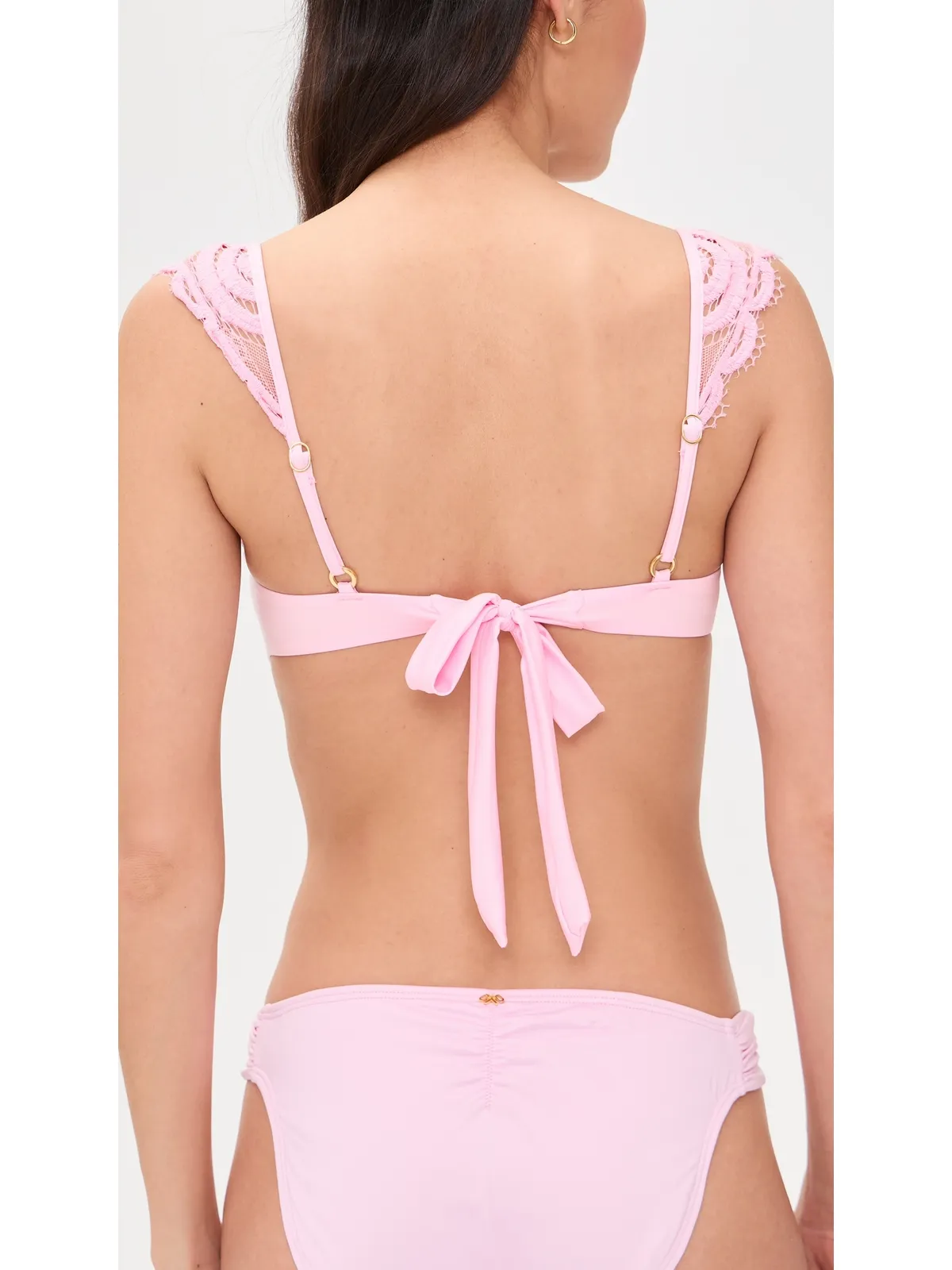 PQ Swim Gia レース アンダーワイヤー トップ ローズ - 画像3