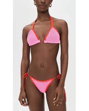 PQ Swim レン クロシェ トライアングルトップ ローズ M - サムネイル5