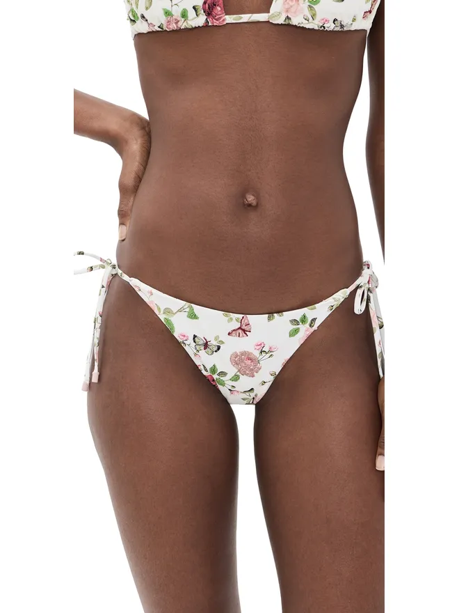 PQ Swim PQ Swim x ALICE + OLIVIA Embroidered Bikini Bottoms English Roseの商品画像