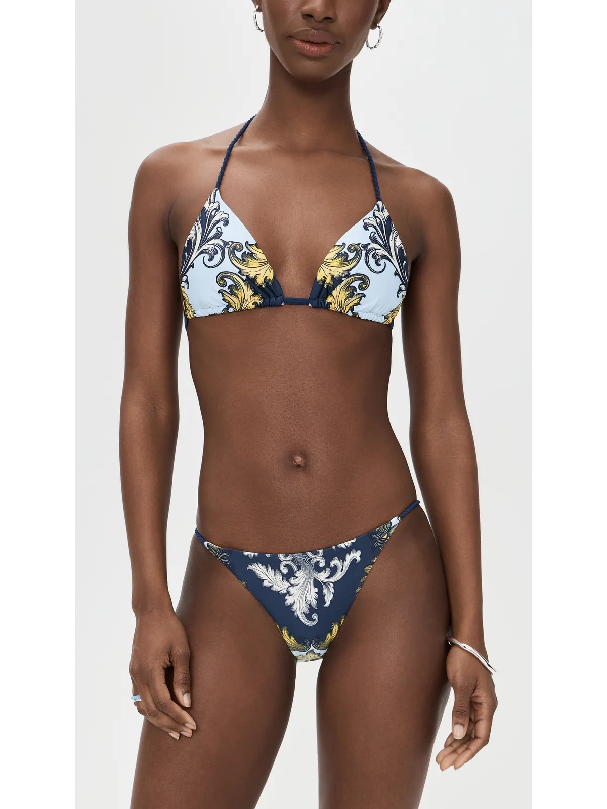 PQ Swim ロープ トライアングル ビキニトップ アンティークスクロール - 画像5