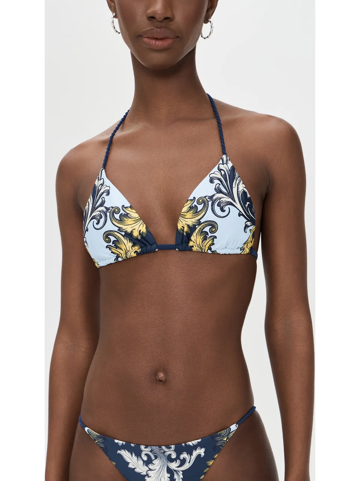 PQ Swim ロープ トライアングル ビキニトップ アンティークスクロール - 画像2