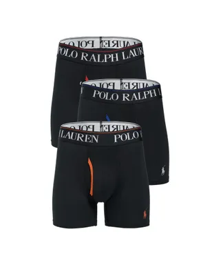 Polo Ralph Lauren Underwear 4Dフレックス マイクロファイバー ボクサーブリーフ 3パック ポロ ブラック - サムネイル1