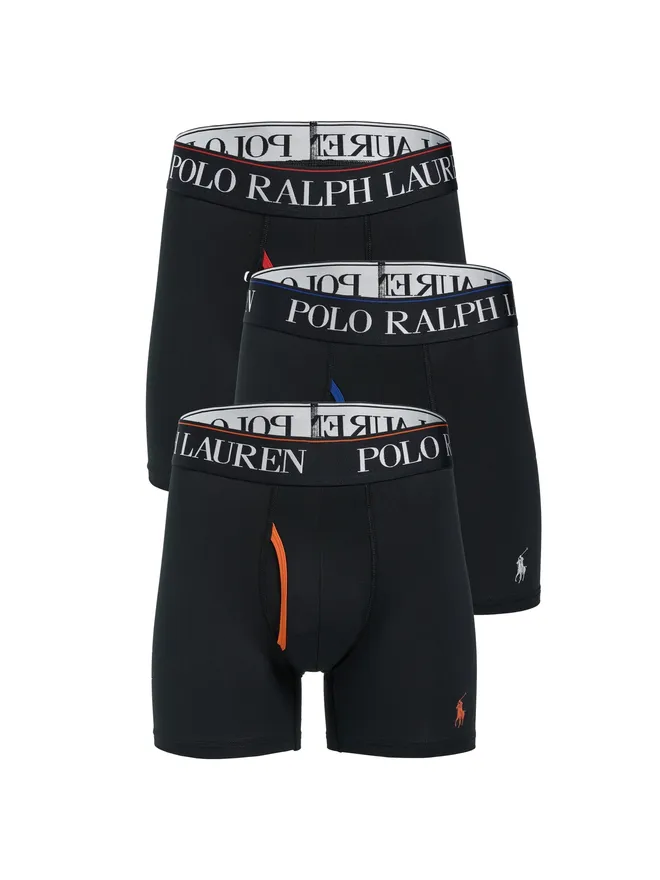 Polo Ralph Lauren Underwear Polo Ralph Lauren Underwear 4Dフレックス マイクロファイバー ボクサーブリーフ 3パック ポロ ブラックの商品画像