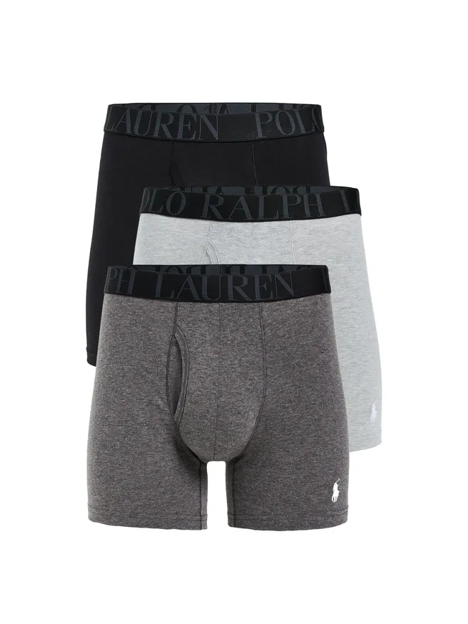 Polo Ralph Lauren Underwear Polo Ralph Lauren Underwear ストレッチ クラシックフィット ボクサーブリーフ 3枚組 アンドーバー/チャコール/ポロブラックの商品画像