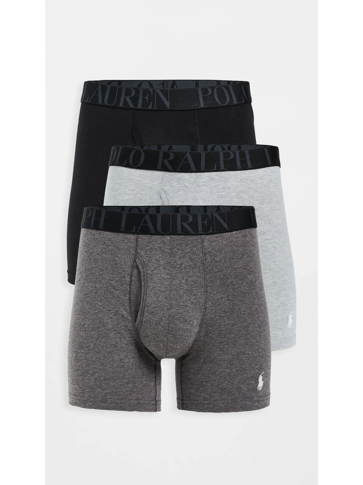 Polo Ralph Lauren Underwear ストレッチ クラシックフィット ボクサーブリーフ 3枚組 アンドーバー/チャコール/ポロブラック - 画像2