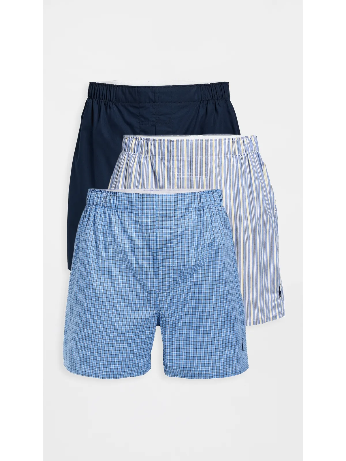 Polo Ralph Lauren Underwear クラシックフィット ウーブン ボクサー 3枚組 RiminiStripe/MullerPlaid/Navy - 画像2
