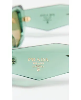 Prada PR 17WS 長方形サングラス 透明セージ - サムネイル5