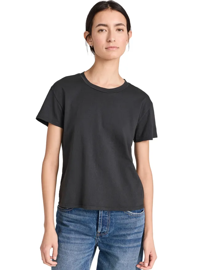 perfectwhitetee perfectwhitetee Harley コットン ボクシー クルーTシャツ ヴィンテージブラックの商品画像