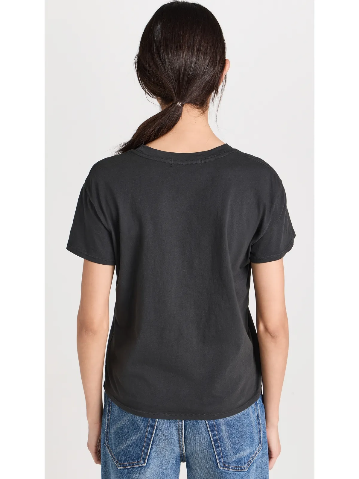 perfectwhitetee Harley コットン ボクシー クルーTシャツ ヴィンテージブラック - 画像3