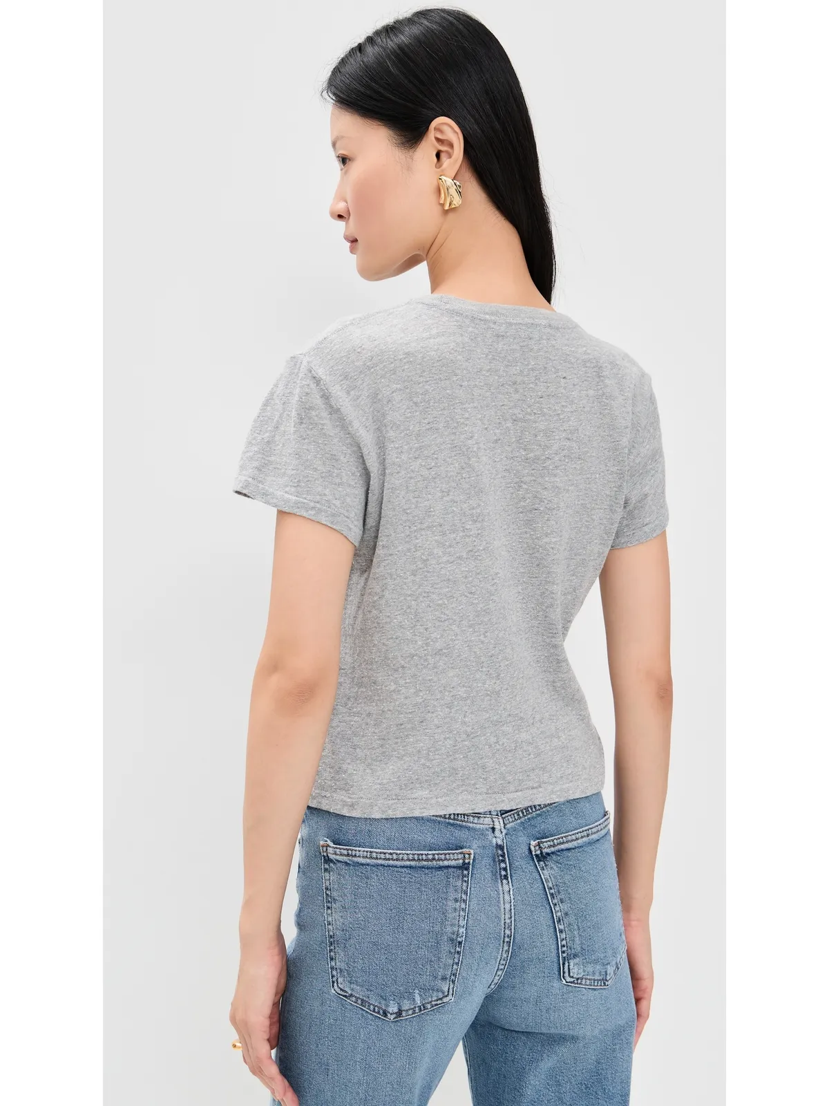 perfectwhitetee Lisa リサイクルコットン スリムTシャツ ヘザーグレー - 画像3