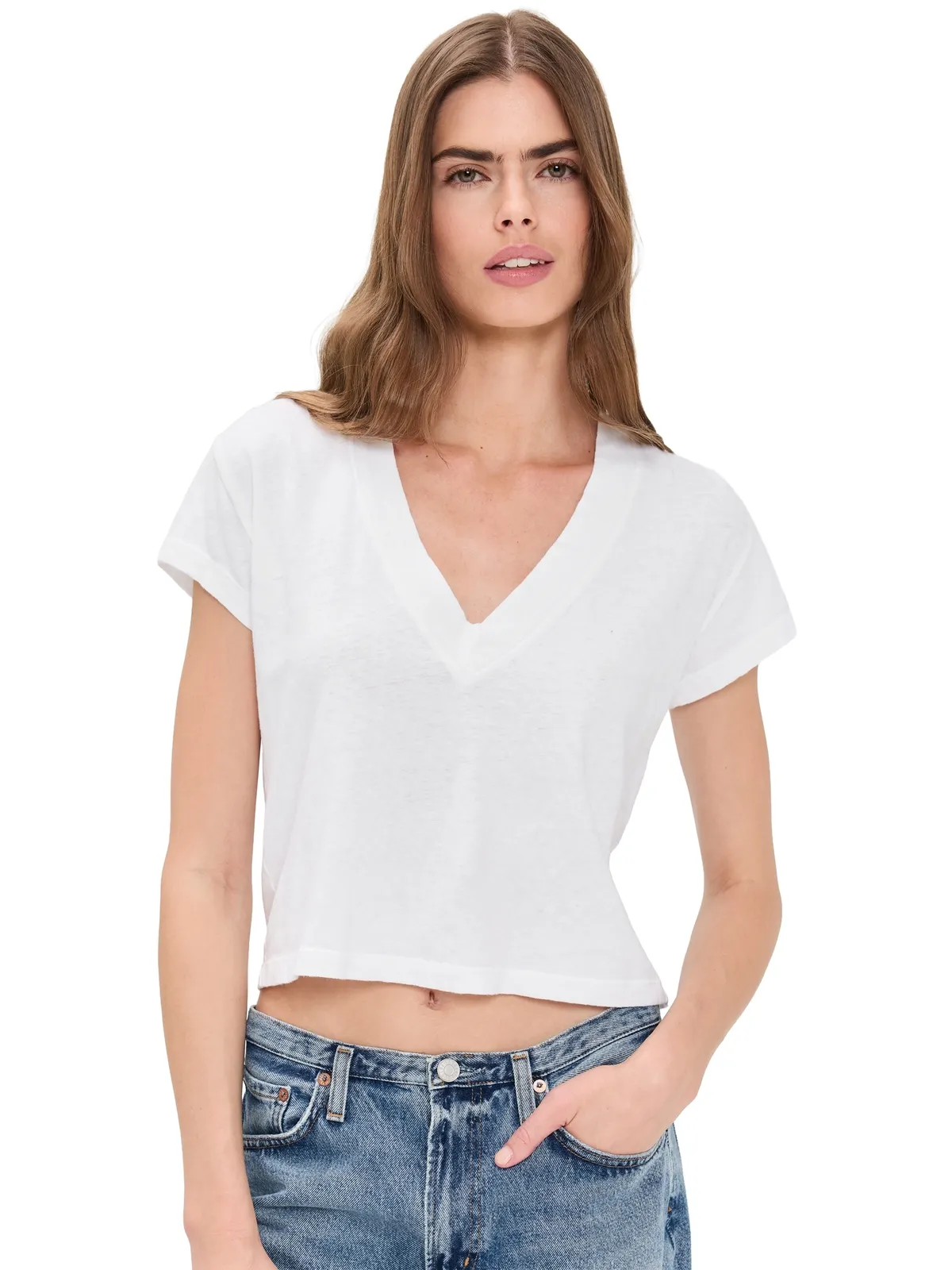 perfectwhitetee アラニス リサイクルコットン Vネック Tシャツ - 画像1